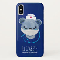Cute Bear Nurse Wearing a Medical Mask