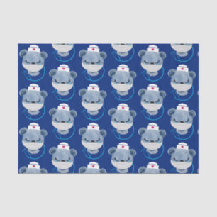 Cute Bear Nurse Wearing a Medical Mask Tissue Paper