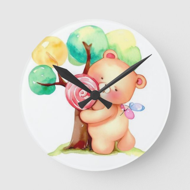 Cute Bear Nursery Clock (Front)