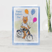 Cute Bear on A Bicycle With Balloons Father's Day