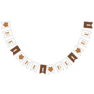 Cute Bear One First Birthday Bunting