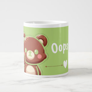 Cute Bear “Oops!” Green Jumbo Mug – Kawaii Bear 