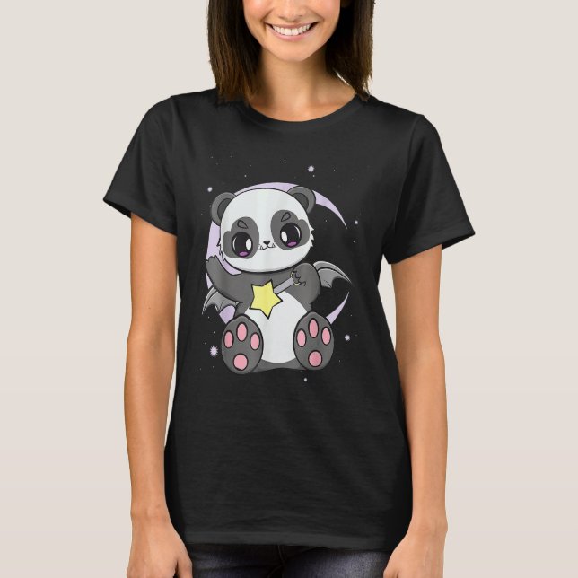 Cute Bear Panda With Baby Toy Rattle T-Shirt (Front)