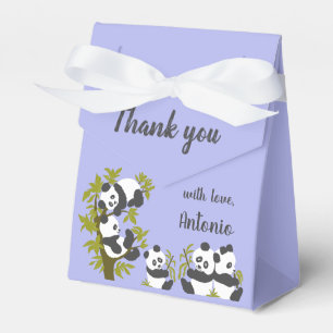 Cute Bear Pandas Party Boy Birthday Gift Thank you Favour Box