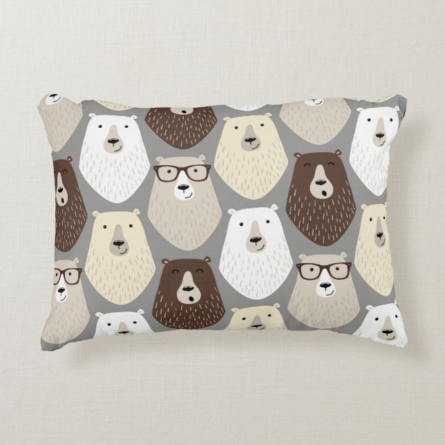 Cute Bear Pattern Fathers Day Gift Funny Dad Bear Decorative Cushion (Front)