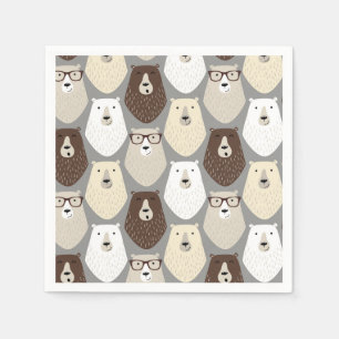 Cute Bear Pattern Fathers Day Gift Funny Dad Bear Napkin