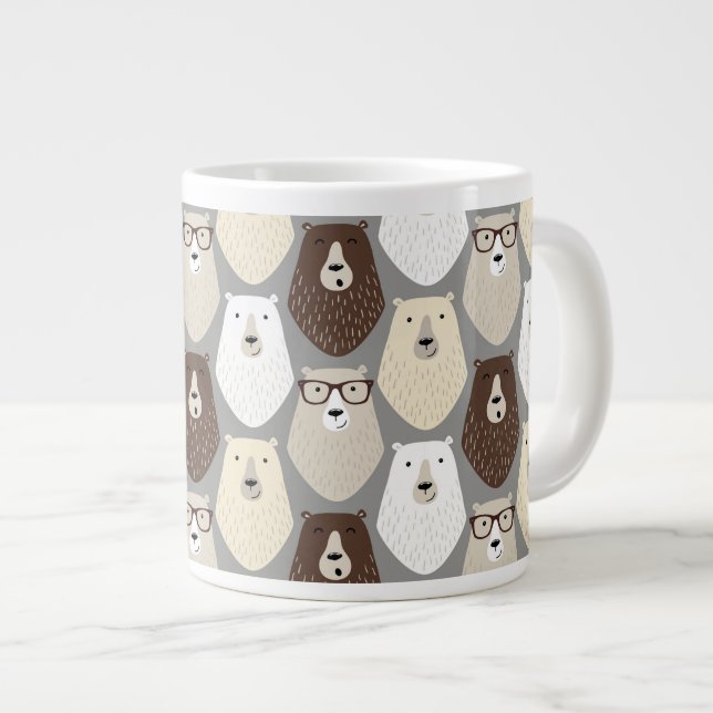 Cute Bear Pattern Fathers Day Gift Speciality Mug (Front Right)