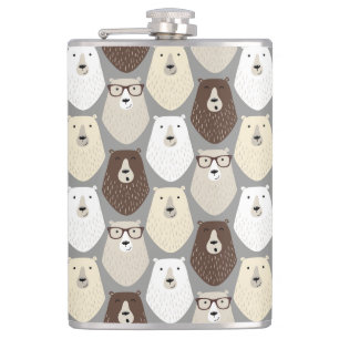 Cute Bear Pattern Fathers Day Gift Speciality Mug Hip Flask