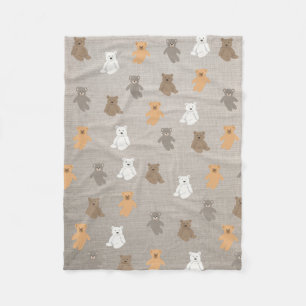 Cute Bear Pattern Fleece Blanket