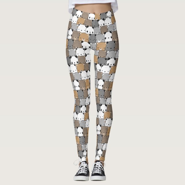Cute Bear Pattern Leggings (Front)