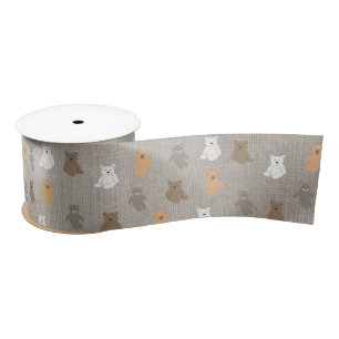 Cute Bear Pattern  Satin Ribbon