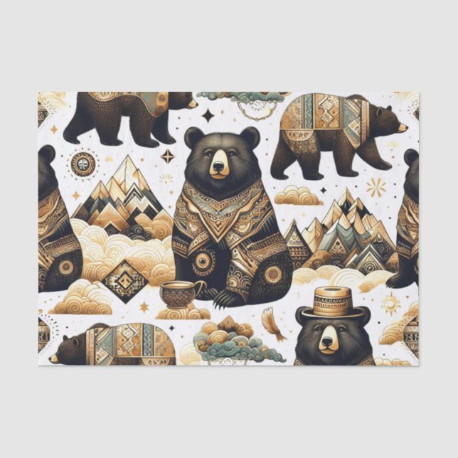 Cute Bear Pattern Tissue Paper (Front)