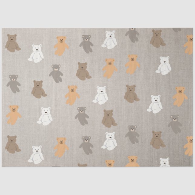 Cute Bear Pattern  Tissue Paper (Front)