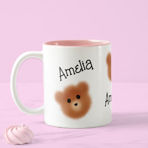 Cute Bear Personalised Two-Tone Coffee Mug