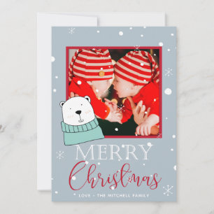 Cute Bear Photo Christmas Card