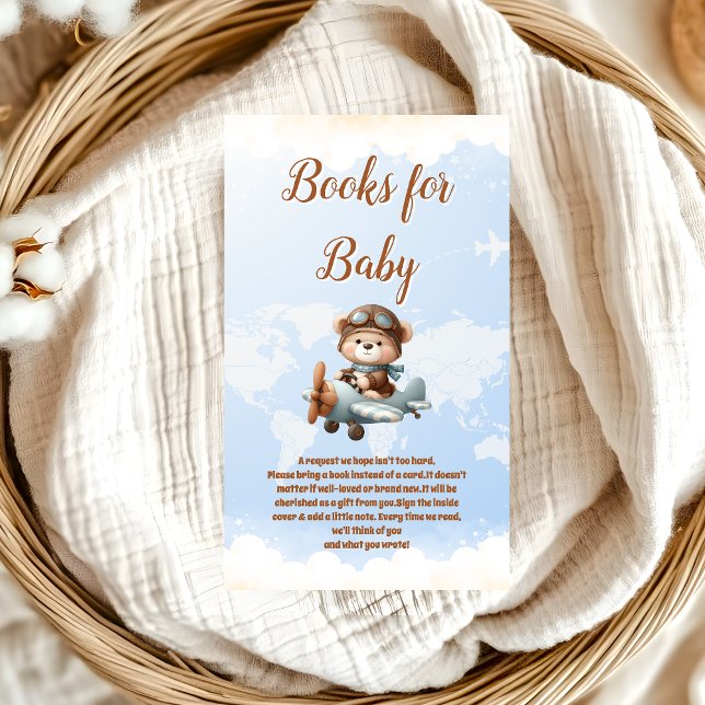 Cute Bear Plane Adventure Begins Books for Baby  Enclosure Card (Creator Uploaded)