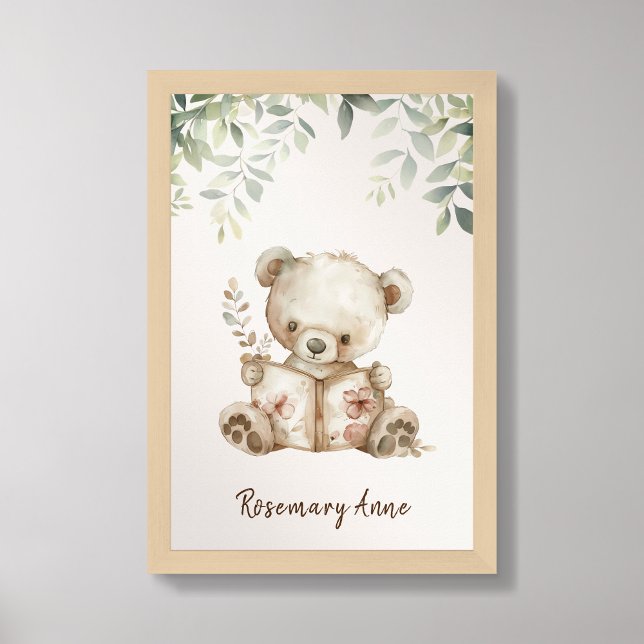 Cute Bear Reading Books Nursery Animal Wall Art (Creator Uploaded)