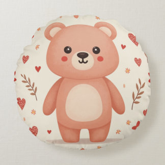 cute bear round cushion