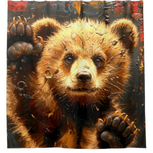Cute Bear Shower Curtain
