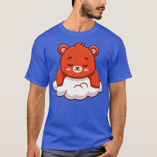 Cute Bear Sleeping On Cloud Cartoon T-Shirt