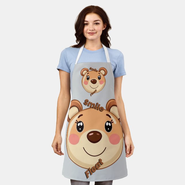 Cute Bear Smile Apron (Worn)