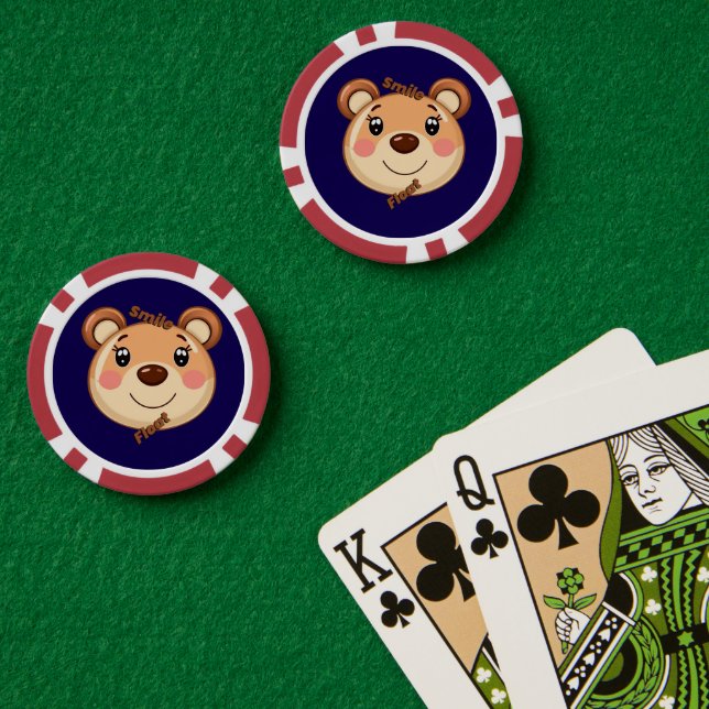 Cute Bear Smile Poker Chips (Poker Table (Double))