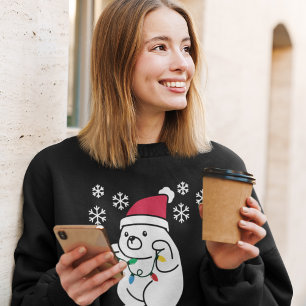 Cute bear Snowflakes Lights,Personalised Christmas Sweatshirt