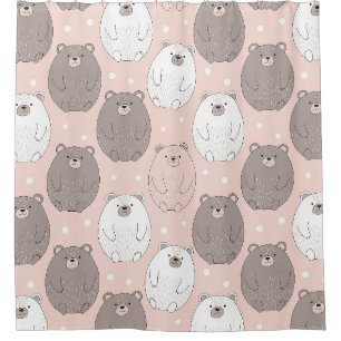 Cute Bear - Soft Pastel Woodland (2) Shower Curtain