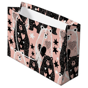 Cute Bear - Soft Pastel Woodland (4) Large Gift Bag