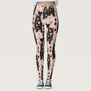 Cute Bear - Soft Pastel Woodland (4) Leggings
