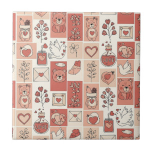 Cute Bear - Soft Pastel Woodland (6) Ceramic Tile