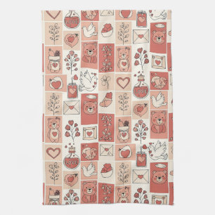 Cute Bear - Soft Pastel Woodland (6) Tea Towel