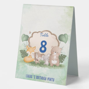 Cute Bear squirrel Tropical jungle Birthday party