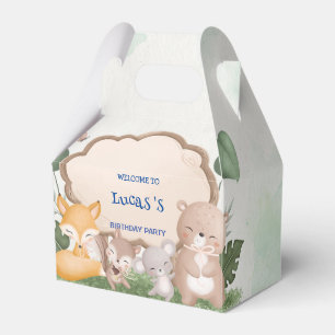 Cute Bear squirrel Tropical jungle Birthday party Favour Box