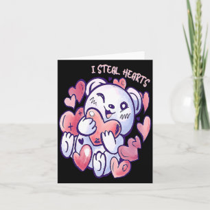 Cute Bear Steal Hearts Valentines Day Or Toddler Card