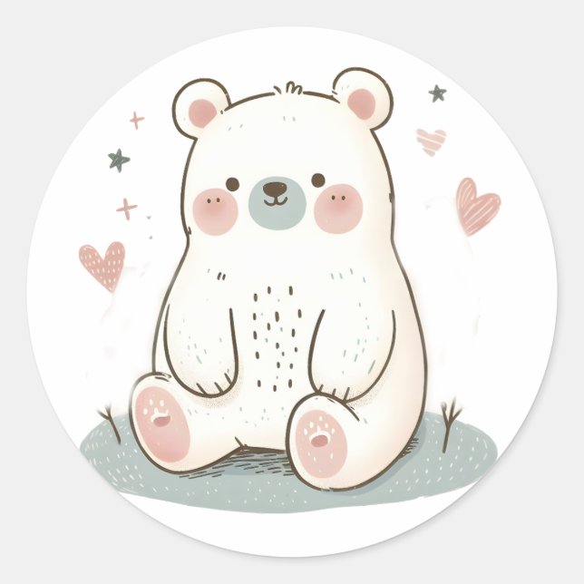  Cute Bear Sticker – Adorable Animal Design (Front)