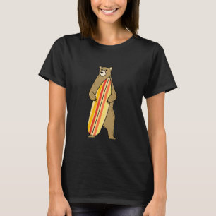 Cute Bear Surf Board Funny Surfing For Men Women S T-Shirt