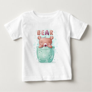 Cute Bear Taking a bath Baby T-Shirt