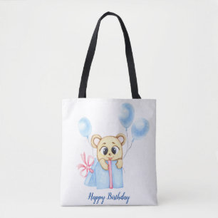 Cute Bear Theme Boy's Birthday Party Tote Bag