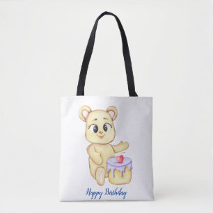 Cute Bear Theme Boy's Birthday Party Tote Bag