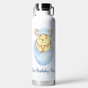 Cute Bear Theme Boy's Birthday Party Water Bottle
