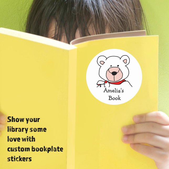 Cute Bear This book Belongs To  Classic Round Sticker (Creator Uploaded)