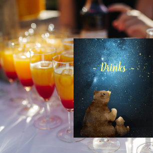 Cute Bear Twinkle Little Star Drinks Poster
