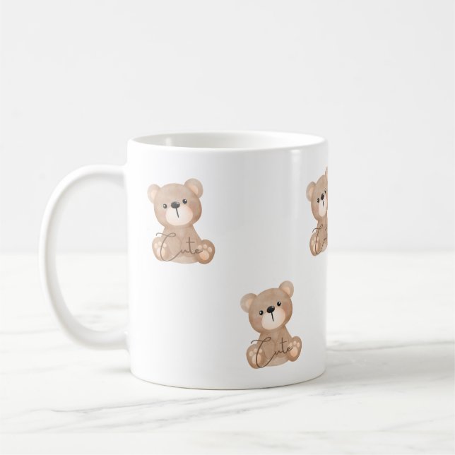 Cute Bear Watercolor Design - Simple Mug (Left)
