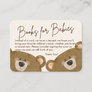 Cute Bear We Can Bearly Wait Gender Baby Shower  Enclosure Card