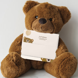 Cute Bear We Can Bearly Wait Gender Baby Shower  Envelope