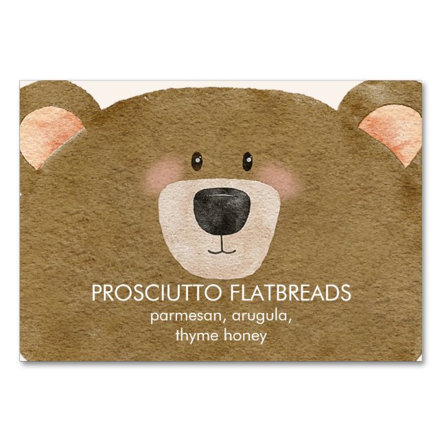 Cute Bear We Can Bearly Wait Gender Baby Shower  Table Number (Front)