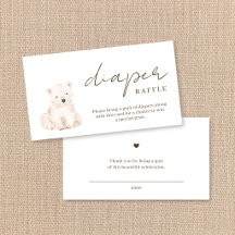 Cute Bear Winter Baby Shower Diaper Raffle