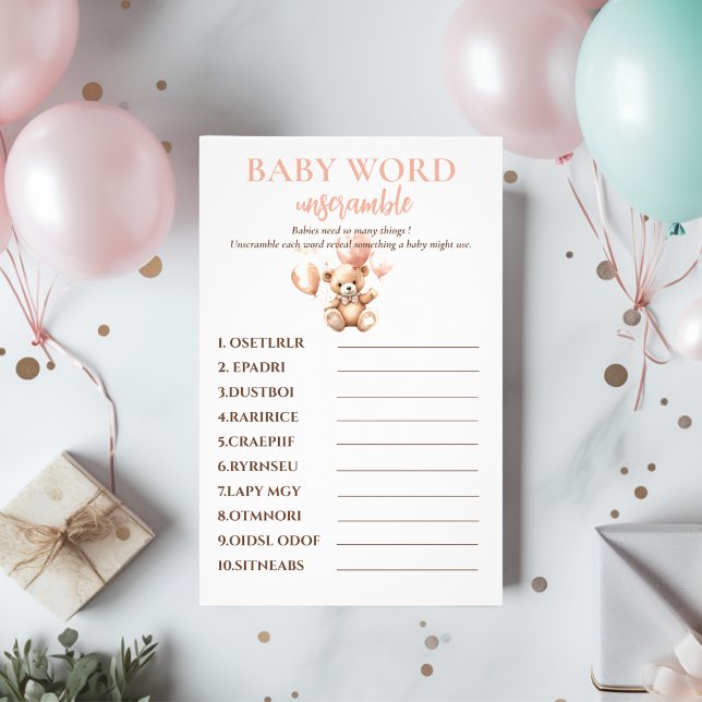 Cute Bear With Balloons | Baby Pink  Flyer (Creator Uploaded)