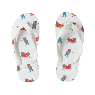 Cute Bear with Bee Pattern Kid's Thongs